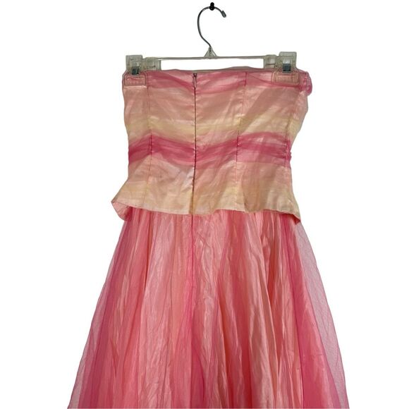 Vintage DE LARU Collection Formal Prom Or Wedding Gown Sz5/6 Pink - Picture 8 of 13